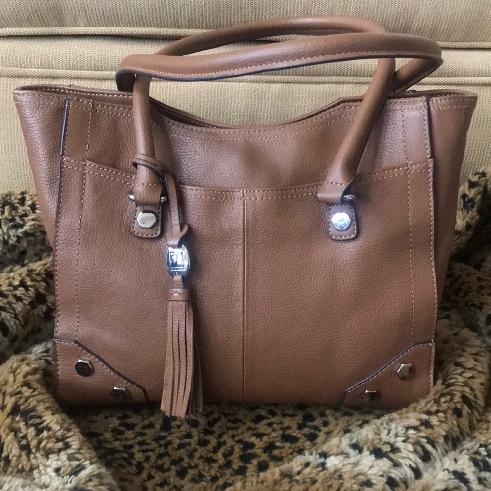 Camel Tignanello leather tote